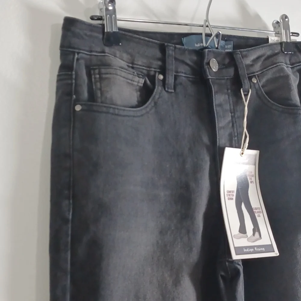 Size 5 faded black jeans "Comfort Stretch, Slim Through Hips" denim pants Basic_3
